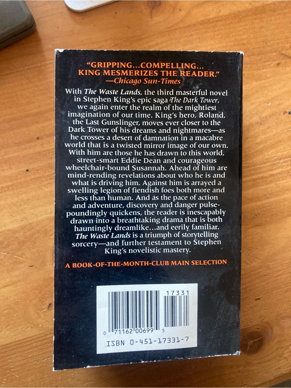 Stephen King The Waste Lands Paperback - Black Cover with Orange Train Art - Picture 4 of 4